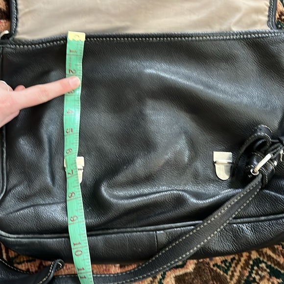 Roots Black Leather Satchel Briefcase School Laptop Bag - Picture 15 of 16